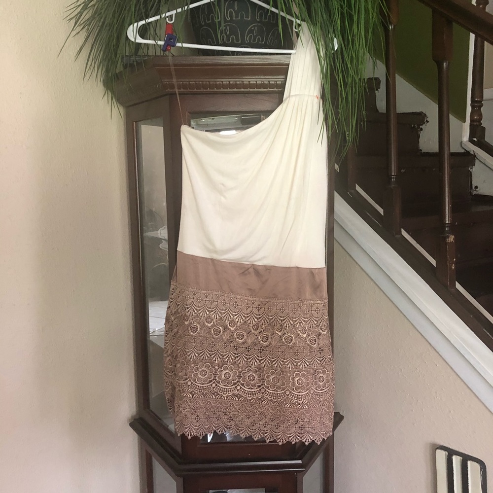 🐊Pink Owl One shoulder dress